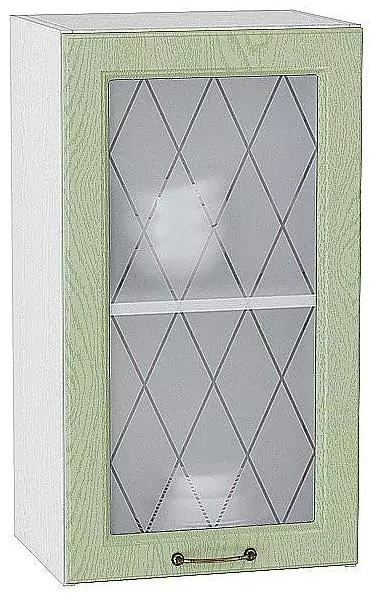 Шкаф верхний с 1-ой остекленной дверцей Ницца 720х400 Дуб оливковый/Белый