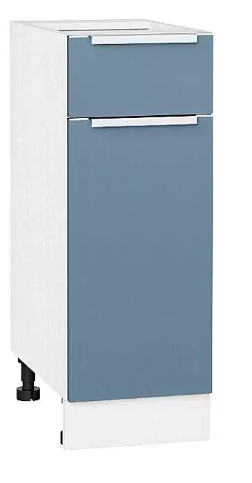 Шкаф нижний с 1-ой дверцей и ящиком Фьюжн 300 Силки Синий/Белый