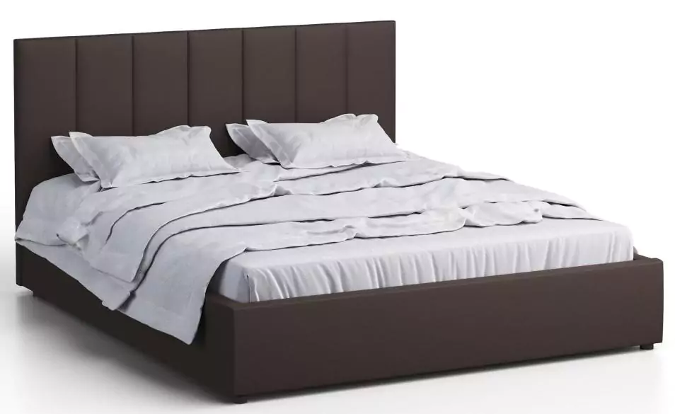 Кровать двуспальная Афина 3 140 с ПМ экокожа коричневая