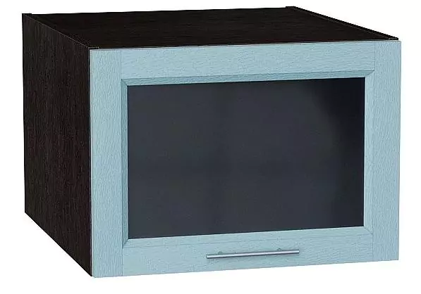Шкаф верхний горизонтальный остекленный с увеличенной глубиной Сканди 500 Sky Wood/Венге