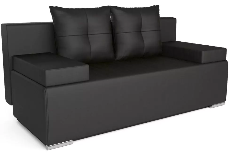 Прямой диван Мадейра (экокожа черная)