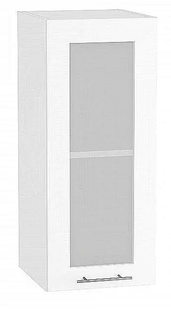 Шкаф верхний с 1-ой остекленной дверцей Валерия-М 720х300 Белый глянец/Белый
