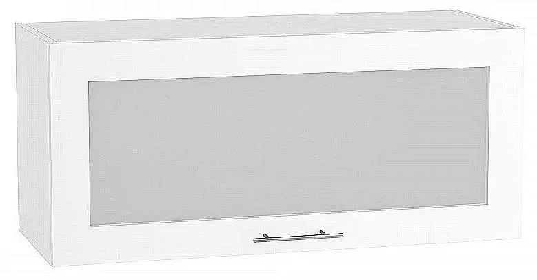 Шкаф верхний горизонтальный остекленный Валерия-М 800 Белый глянец/Белый