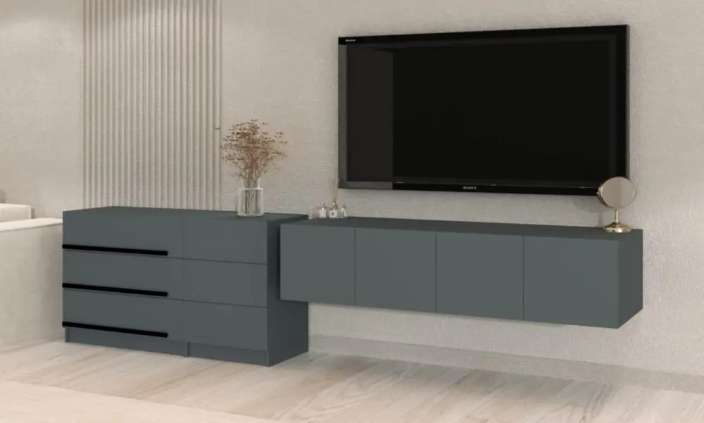 Комплект Бастион в гостиную 2.9 м, графит