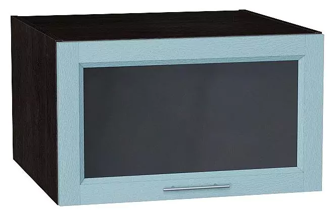 Шкаф верхний горизонтальный остекленный с увеличенной глубиной Сканди 600 Sky Wood/Венге