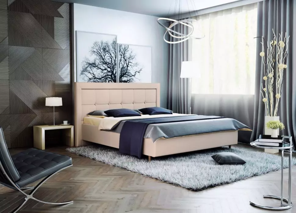 Кровать двуспальная Афина с подъемным механизмом дизайн 12