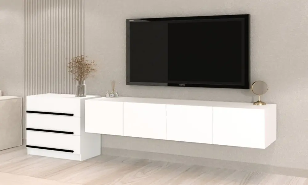 Комплект Бастион в гостиную 2.8 м, белый, дизайн 2