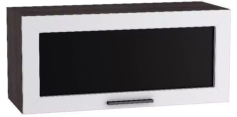 Шкаф верхний горизонтальный остекленный с увеличенной глубиной Глетчер 800 Гейнсборо Силк/Венге