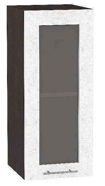 Шкаф верхний с 1-ой остекленной дверцей Валерия-М 920х300 Белый металлик/Венге