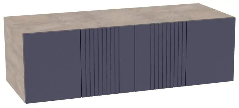 Антресоль Анкоридж 1.3 м (дуб эндгрейн/сапфир), Синий