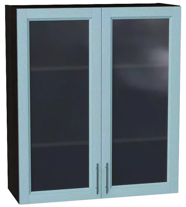 Шкаф верхний с 2-мя остекленными дверцами Сканди 920х800 Sky Wood/Венге