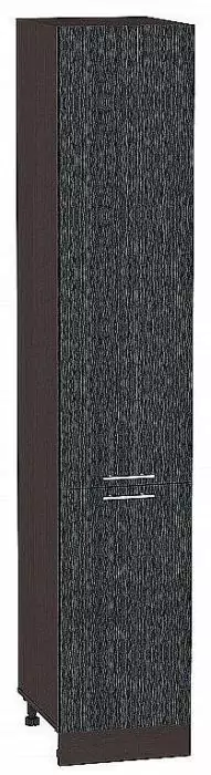 Шкаф пенал с 2-мя дверцами Валерия-М 400х2340 Черный металлик дождь/Венге