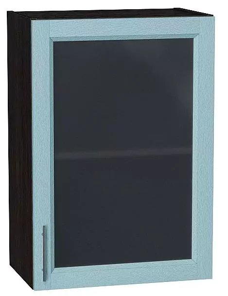 Шкаф верхний с 1-ой остекленной дверцей Сканди 720х500 Sky Wood/Венге