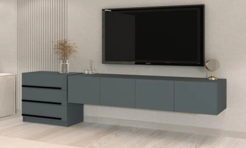 Комплект Бастион в гостиную 2.8 м, графит, дизайн 2
