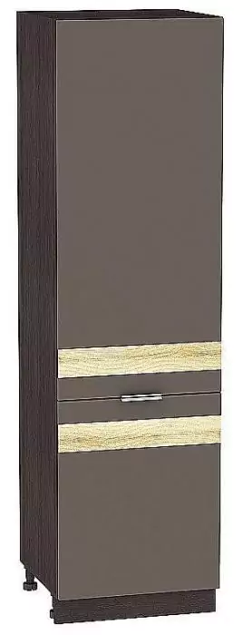 Шкаф пенал с 2-мя дверцами Терра 600 DL (для верхних шкафов высотой 720) Смоки Софт/Венге