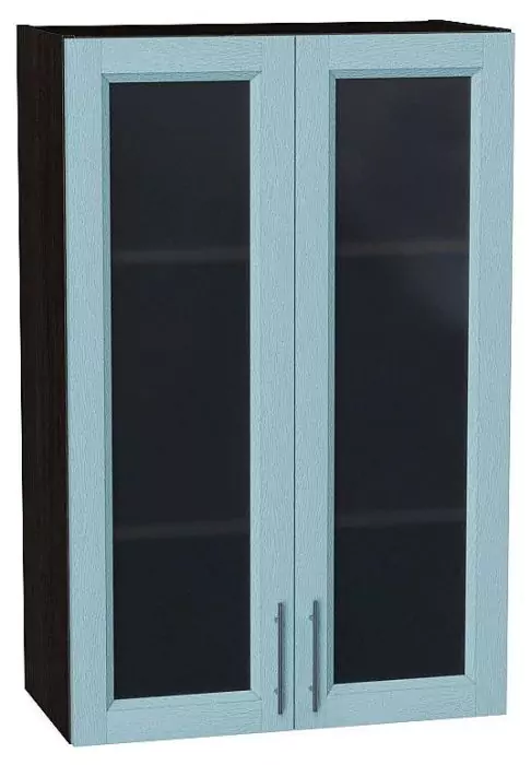 Шкаф верхний с 2-мя остекленными дверцами Сканди 920х600 Sky Wood/Венге