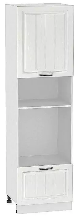 Шкаф пенал под бытовую технику с 1-ой дверцей и ящиком Прага 606 (для шкафов высотой 720) Белое дерево/Белый