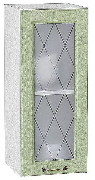 Шкаф верхний с 1-ой остекленной дверцей Ницца 720х300 Дуб оливковый/Белый