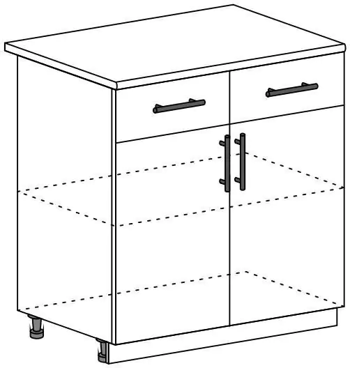 Шкаф нижний с 2 ящиками и створками ШН1Я 800 арт153