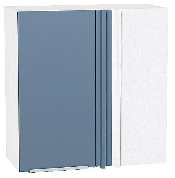 Шкаф верхний прямой угловой Фьюжн 720 Silky Blue/Белый