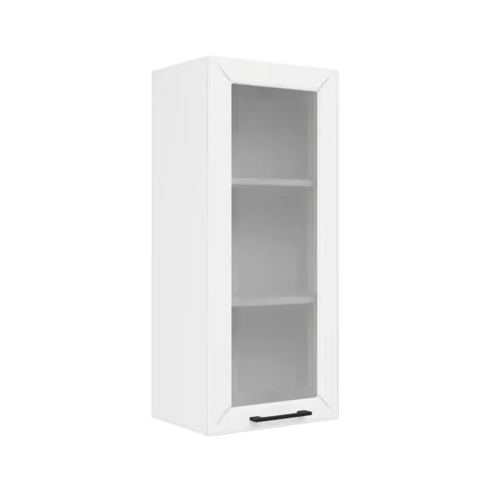 Шкаф верхний со стеклом (премьер) ШВС 400Н София Кёльн (софт пломбир)