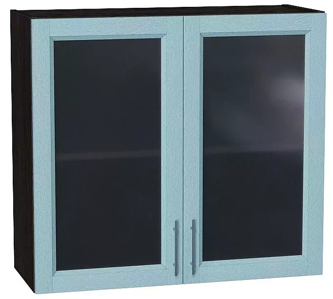 Шкаф верхний с 2-мя остекленными дверцами Сканди 720х800 Sky Wood/Венге