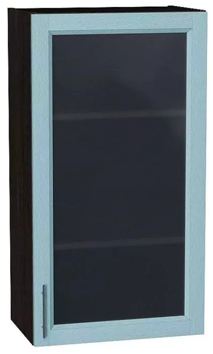 Шкаф верхний с 1-ой остекленной дверцей Сканди 920х500 Sky Wood/Венге