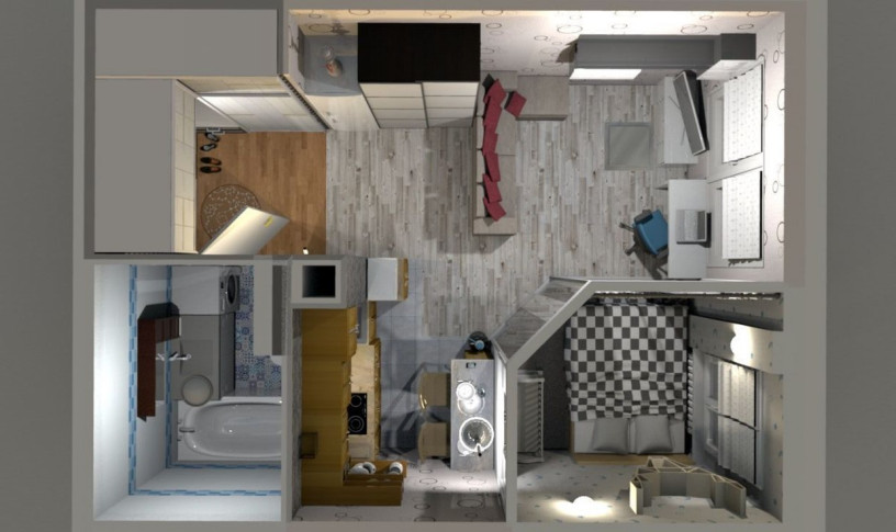 Однокомнатная квартира: дизайн кухни в однушке