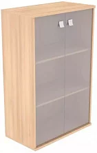 Шкаф средний широкий 2 средние двери стекло Style