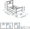 Каркас кровати с 2 ящиками ХЕМНЕС, Белый