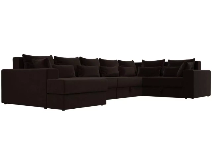 Угловой диван Мэдисон - П микровельвет коричневый фото2