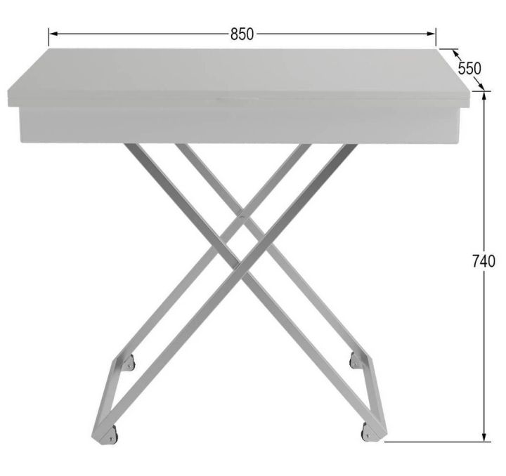 Стол универсальный трансформируемый АНДРЭ Loft ЛДСП, Белый