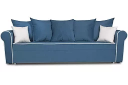Прямой диван Гамбург с кантом (Рейн) Еврокнижка Голубой