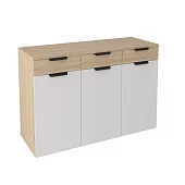 Шкаф распашной трехдверный Ронда (Бассо)+комод Норд КМ01-1200 Белый