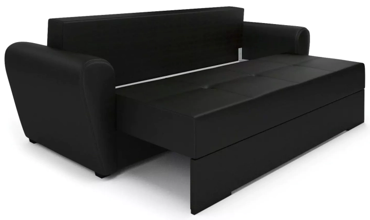 ф50а Прямой диван Амстердам (экокожа черная) 5