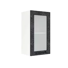 Шкаф верхний со стеклом ШВС 400 Нувель (бетон черный) 