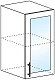 Шкаф верхний со стеклом ШВС 400 арт153, Бежевый