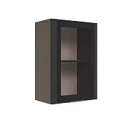 Шкаф верхний со стеклом ШВС 500 Норд (софт черный) 