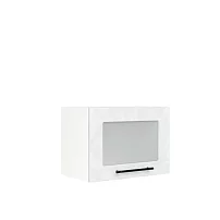 Шкаф верхний горизонтальный со стеклом ШВГС 500 Нувель (бетон белый) 