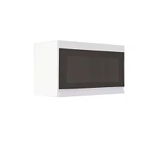 Шкаф верхний горизонтальный со стеклом ШВГС 600 Бруклин (бетон белый) 