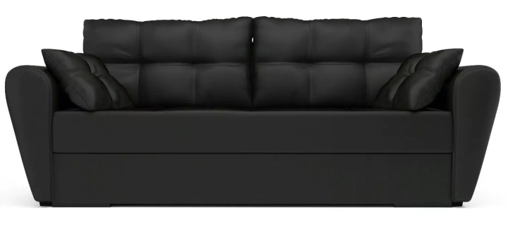 ф50а Прямой диван Амстердам (экокожа черная) 1