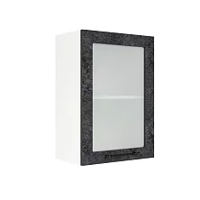 Шкаф верхний со стеклом ШВС 500 Нувель (бетон черный) 