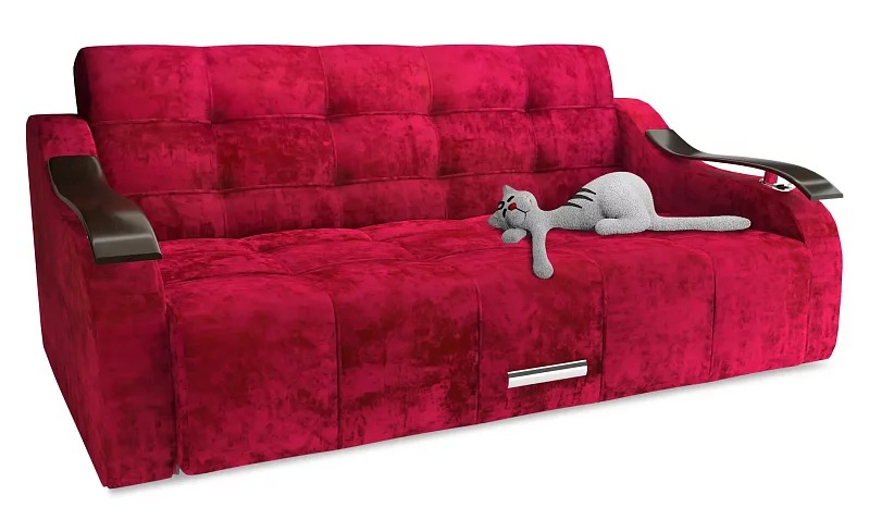 Прямой диван Тай Плюш, Красный