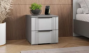 Тумба прикроватная Альмерия ТБ-400 (серый графит/бархат серый)