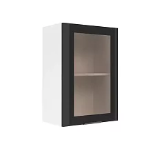 Шкаф верхний со стеклом ШВС 500 Норд (софт черный) 