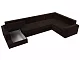 Угловой диван Мэдисон - П микровельвет коричневый подушки бежевые коричневые фото4