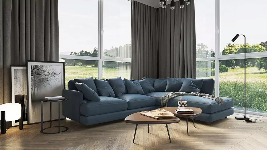 Угловой диван Ибица, Синий