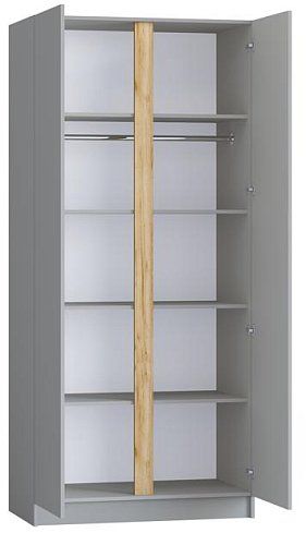 Шкаф распашной Корд 2-дверный 1.0 м, серая гавань, Серый