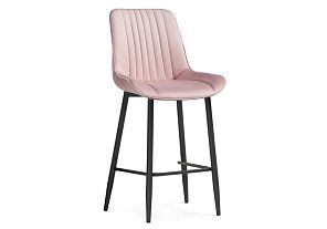 Барный стул Седа велюр розовый / черный 