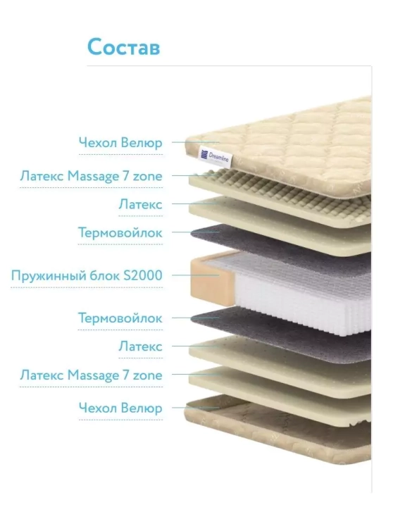 Матрас Дримлайн Relax Massage S2000, Бежевый